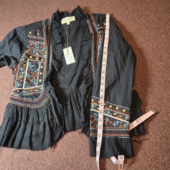 New! Love Sam Boutique LA Embellished Crocp Jacket Size Large Beaded Embroidered - Picture 10 of 12